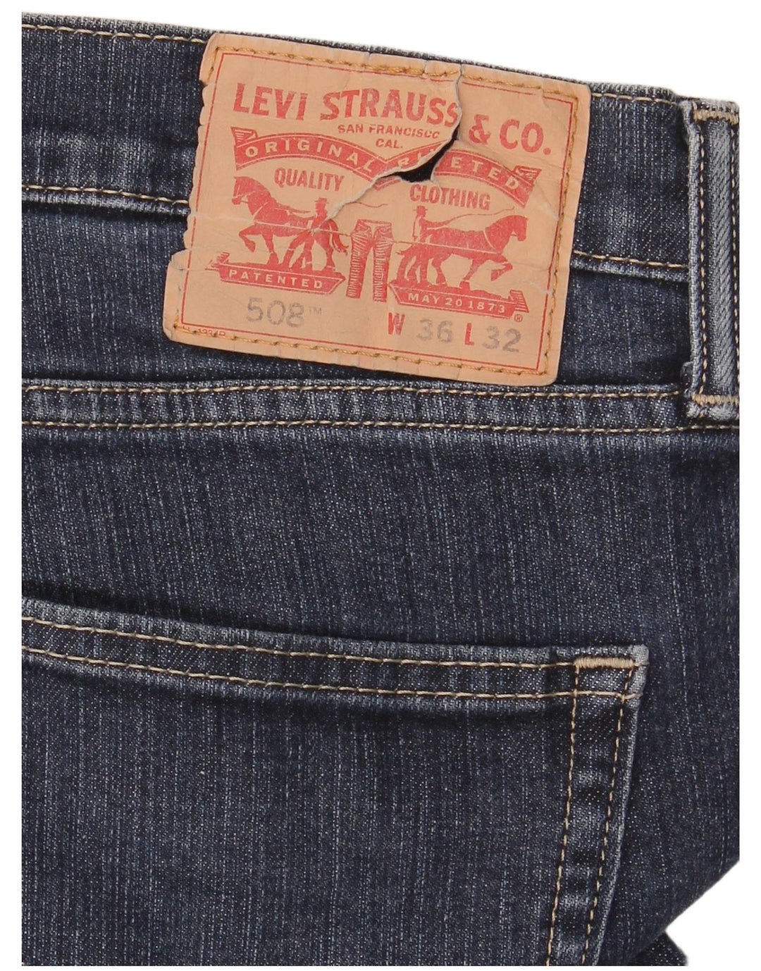 Мужские джинсы Levi's 508 Slim W36 L32 Темно-синие, хлопок