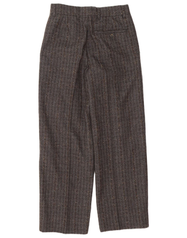 Мужские брюки чинос VINTAGE с завязками IT 44 XS W28 L28 Серая шерсть в тонкую полоску