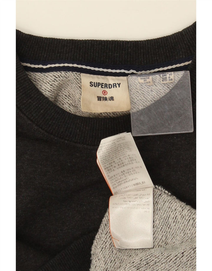 Женский джемпер-толстовка оверсайз Superdry UK 10, маленький черный хлопок