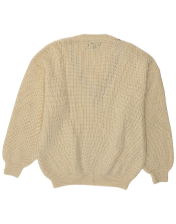 Мужской джемпер с v-образным вырезом Il Granchio XL, белый цветочный принт, новая шерсть