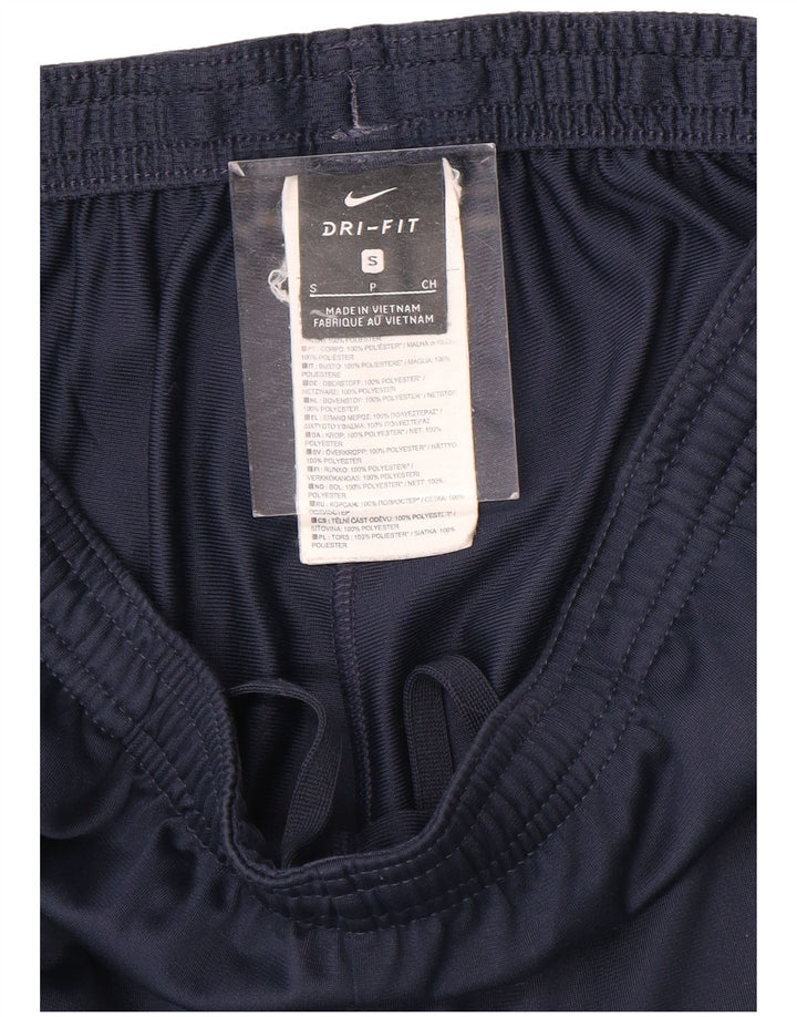 Мужские спортивные брюки Nike Dri Fit, маленькие темно-синие, полиэстер с цветными блоками