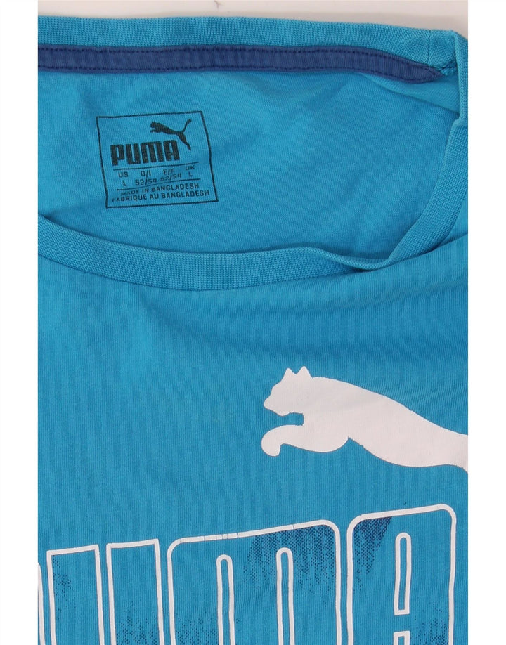 PUMA Mens Graphic T-Shirt Top Large Blue