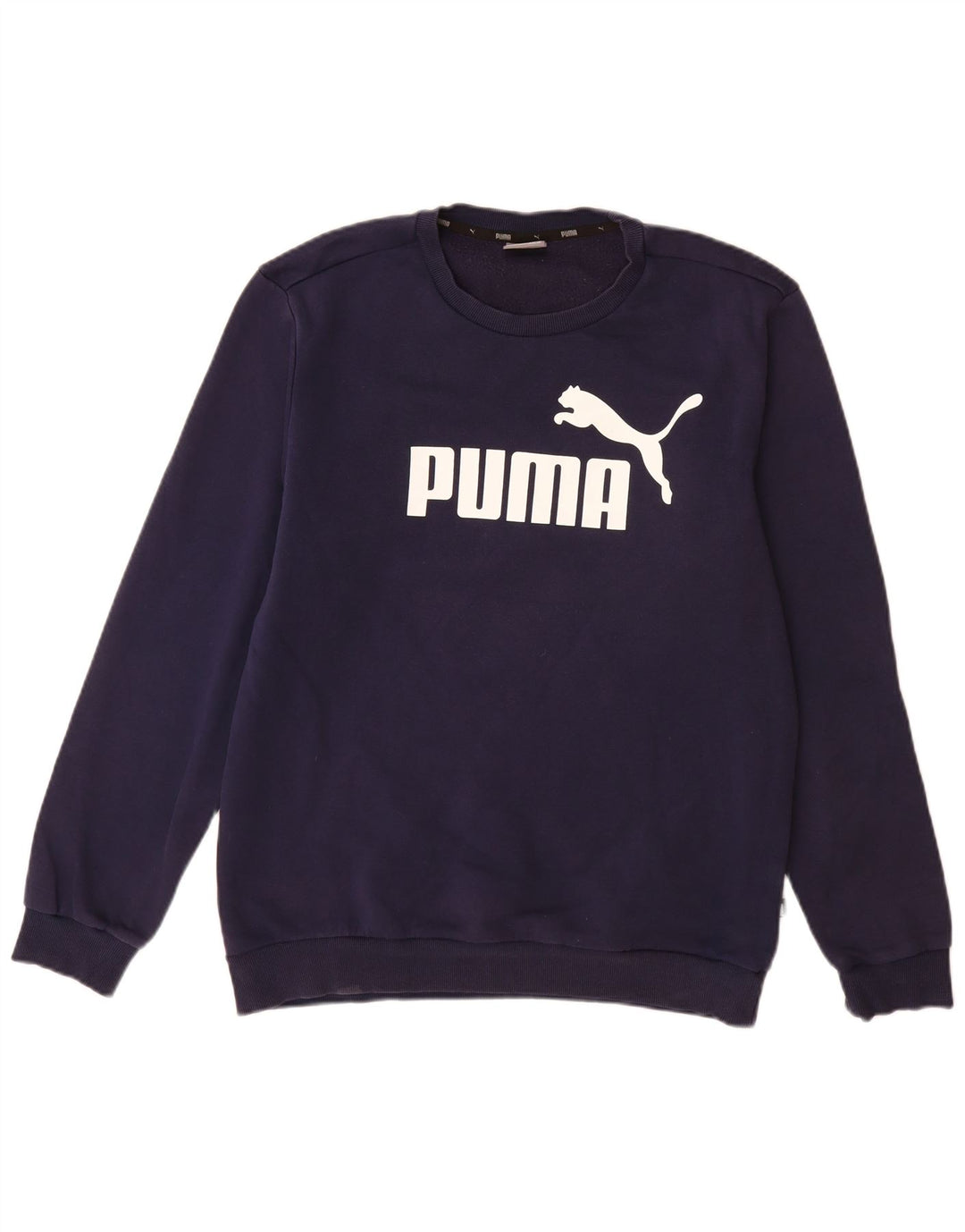 Мужской свитшот с рисунком Puma, средний темно-синий хлопковый джемпер