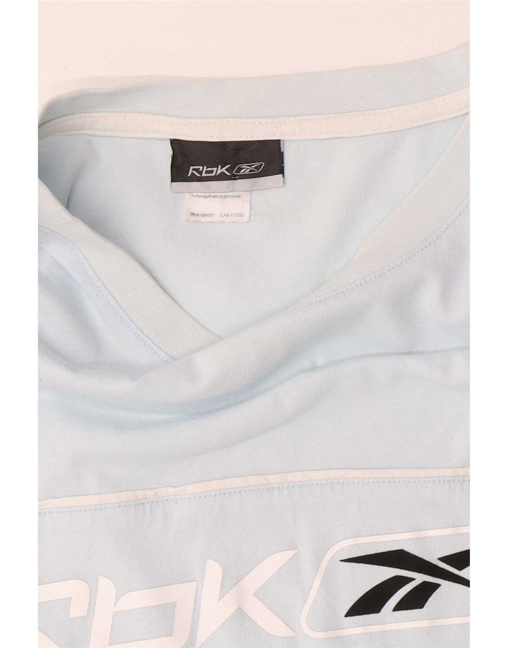 Мужская футболка с рисунком Reebok, 2XL, синяя, хлопок
