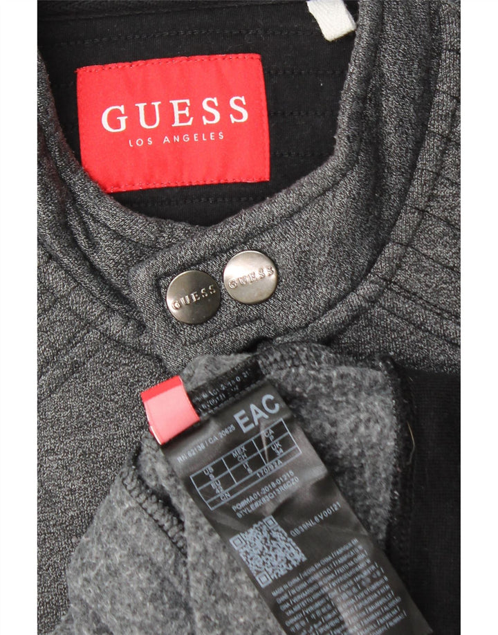 Guess Мужская куртка-бомбер UK 34 XS Серая, хлопок с цветными блоками