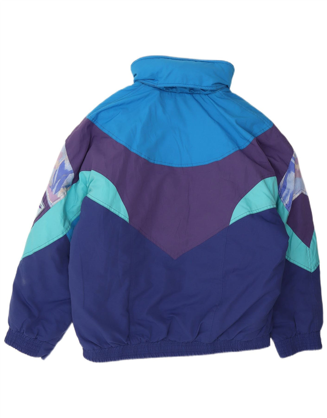 Мужская лыжная куртка Sergio Tacchini UK 42 XL синяя из полиэстера с цветными блоками
