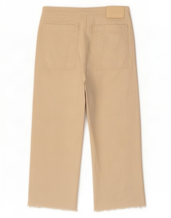 Женские широкие джинсы с завышенной талией Zara EU 44 XL W34 L28 Бежевые
