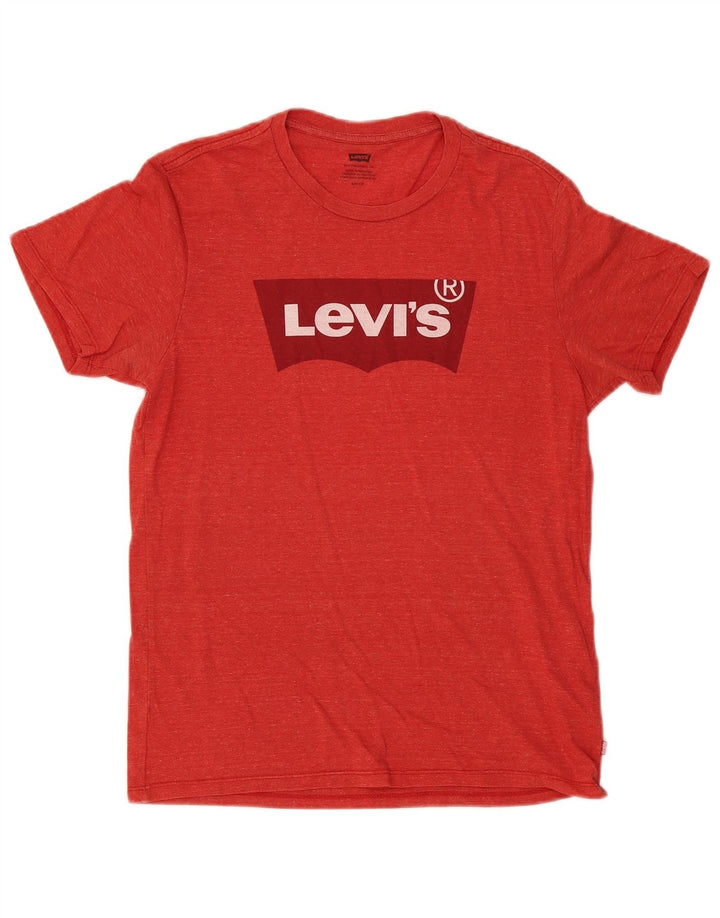Мужская футболка с рисунком Levi's, маленький красный хлопок с крапинками