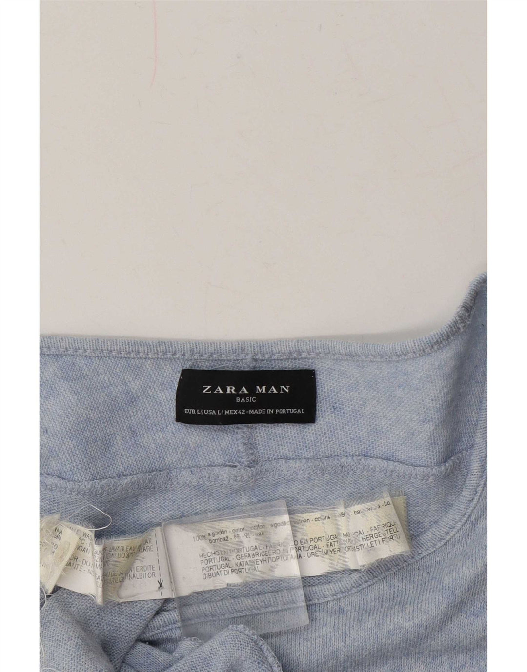 Мужской топ Zara с длинным рукавом, большой синий крапчатый хлопок