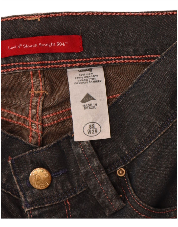 Женские прямые джинсы Levi's 504 с напуском, США 8, средние W29 L30, темно-синие