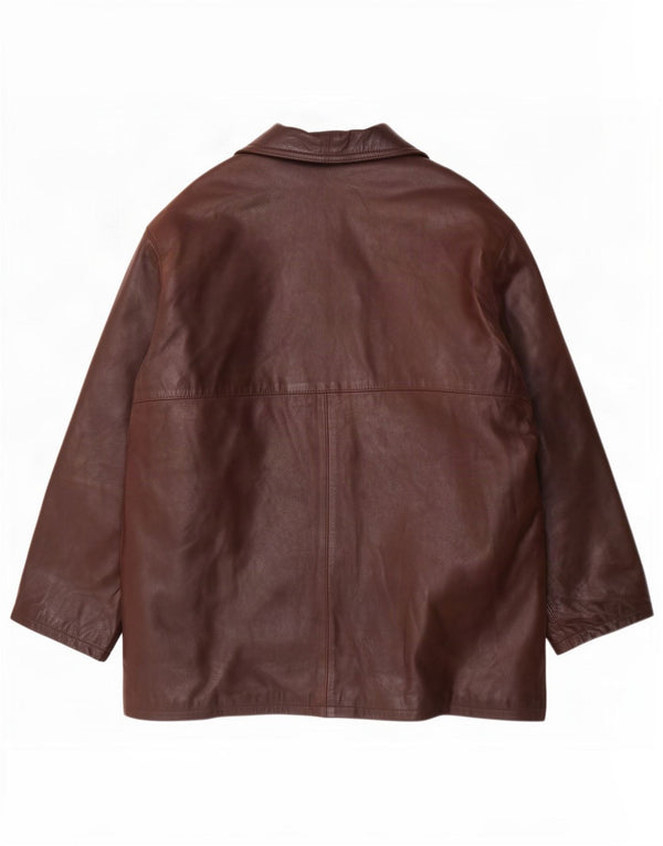 Винтажная мужская кожаная куртка IT 54 2XL Коричневая