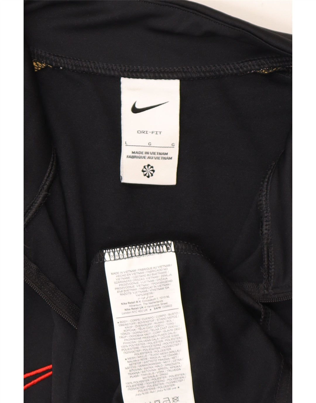 Мужской пуловер с воротником на молнии Nike Dri Fit, большой черный цветной блок