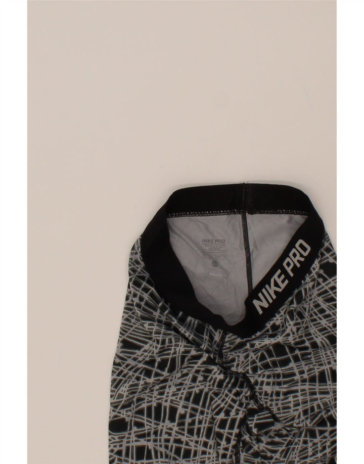 NIKE Womens Abstract Pattern Tracksuit Trousers UK 4 XS Black Vintage Nike and Second-Hand Nike from Messina Hembry 