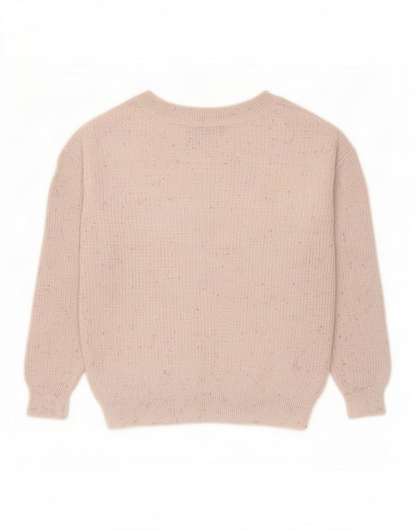 Marks & Spencer Womens V-Neck Jumper Sweater UK 10 Small Grey Flecked