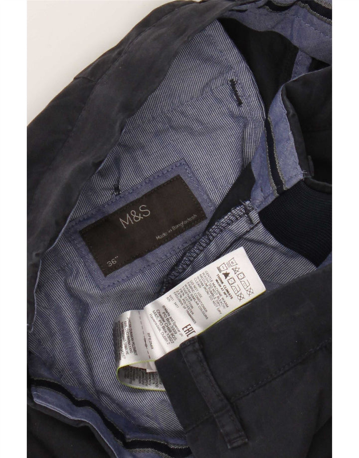 Мужские шорты-чиносы Marks & Spencer W36, большие, темно-синие, хлопковые