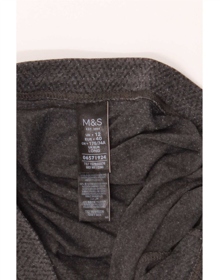 Женские леггинсы Marks & Spencer UK 12, хлопок среднего серого цвета с шевроном