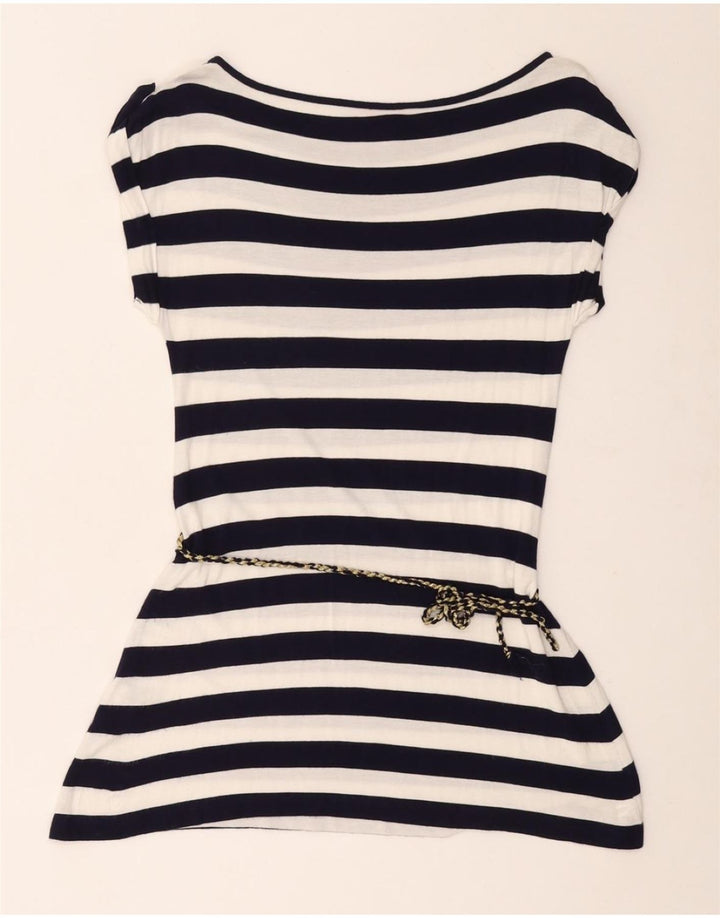 Женская туника MONSONON Top UK 12, средний темно-синий в полоску, вискоза