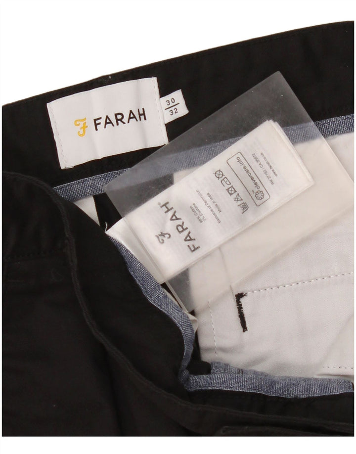 Мужские укороченные брюки Farah W30 L24, черный хлопок