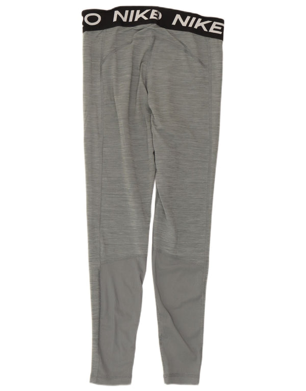 Женские леггинсы с рисунком Nike Dri Fit UK 12, средний серый цвет с цветными блоками