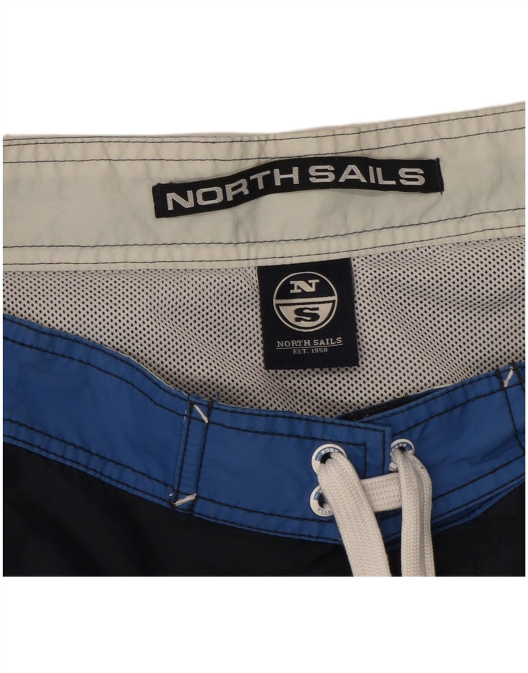 Мужские шорты для плавания North Sails с графическим рисунком, средние, темно-синие, с цветными блоками