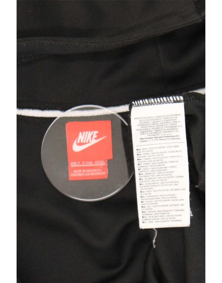Мужской свитер с капюшоном на молнии Nike 2XL, черный полиэстер с цветными блоками