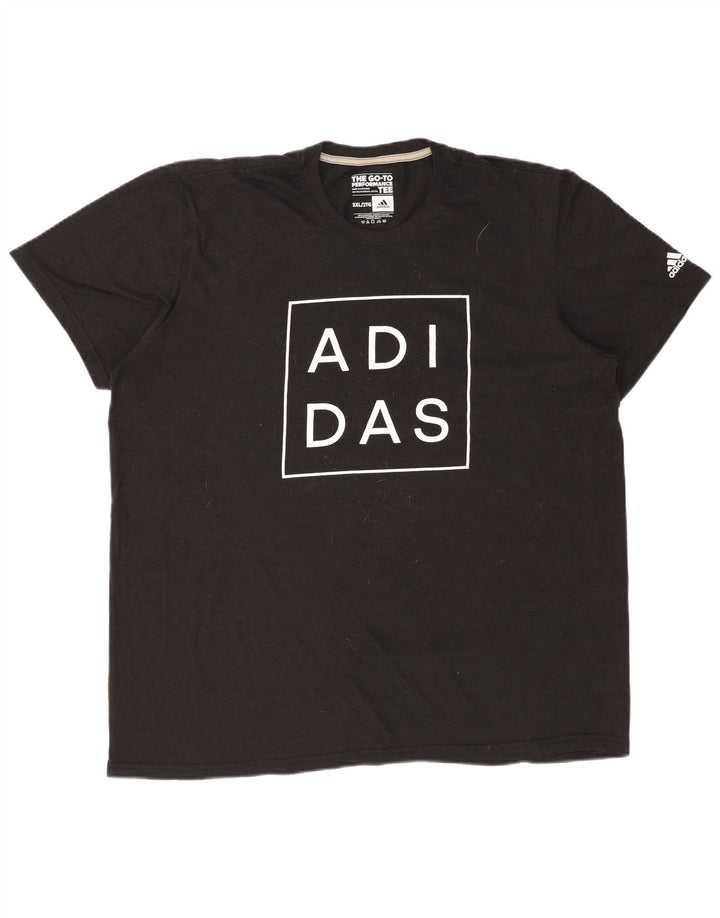 Мужская футболка с рисунком ADIDAS 2XL, черный полиэстер