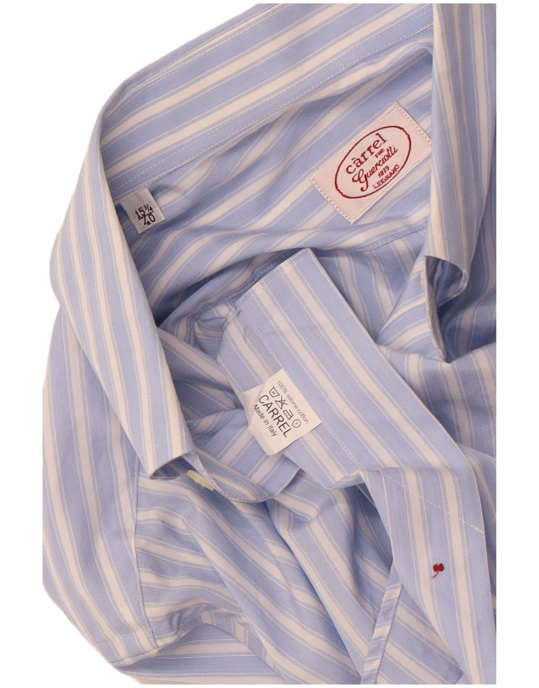 Мужская рубашка с коротким рукавом Carrel, размер 40, 15, 1/2, средний размер, синяя полоска, хлопок