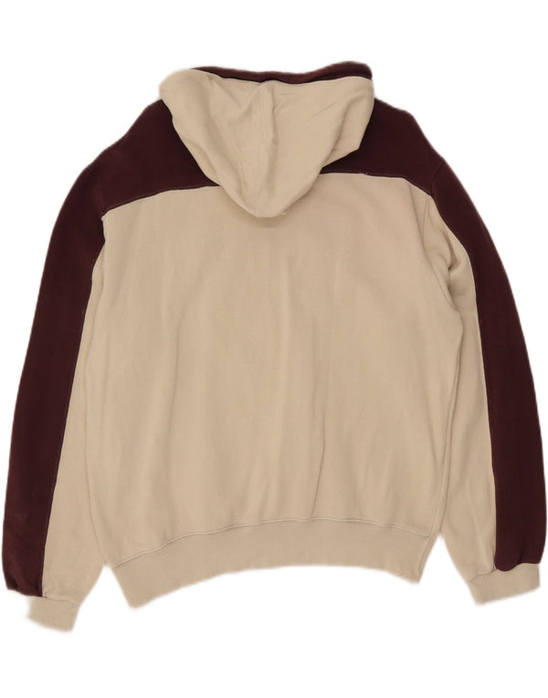 WRANGLER Womens Graphic Hoodie Jumper UK 16 Large White Colourblock Cotton