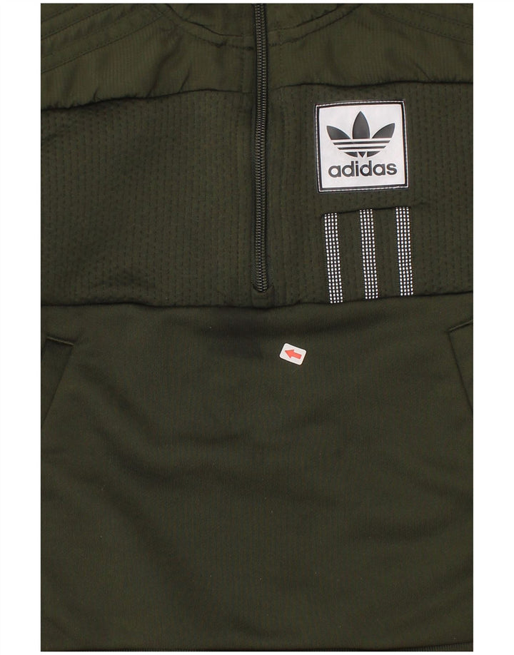 Adidas Толстовка с рисунком на молнии для мальчиков, 7-8 лет, зеленый полиэстер