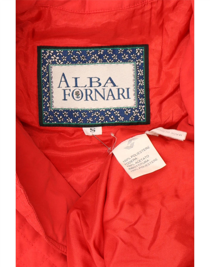 Alba Fornari Женская стеганая куртка оверсайз с капюшоном UK 10, маленькая красная