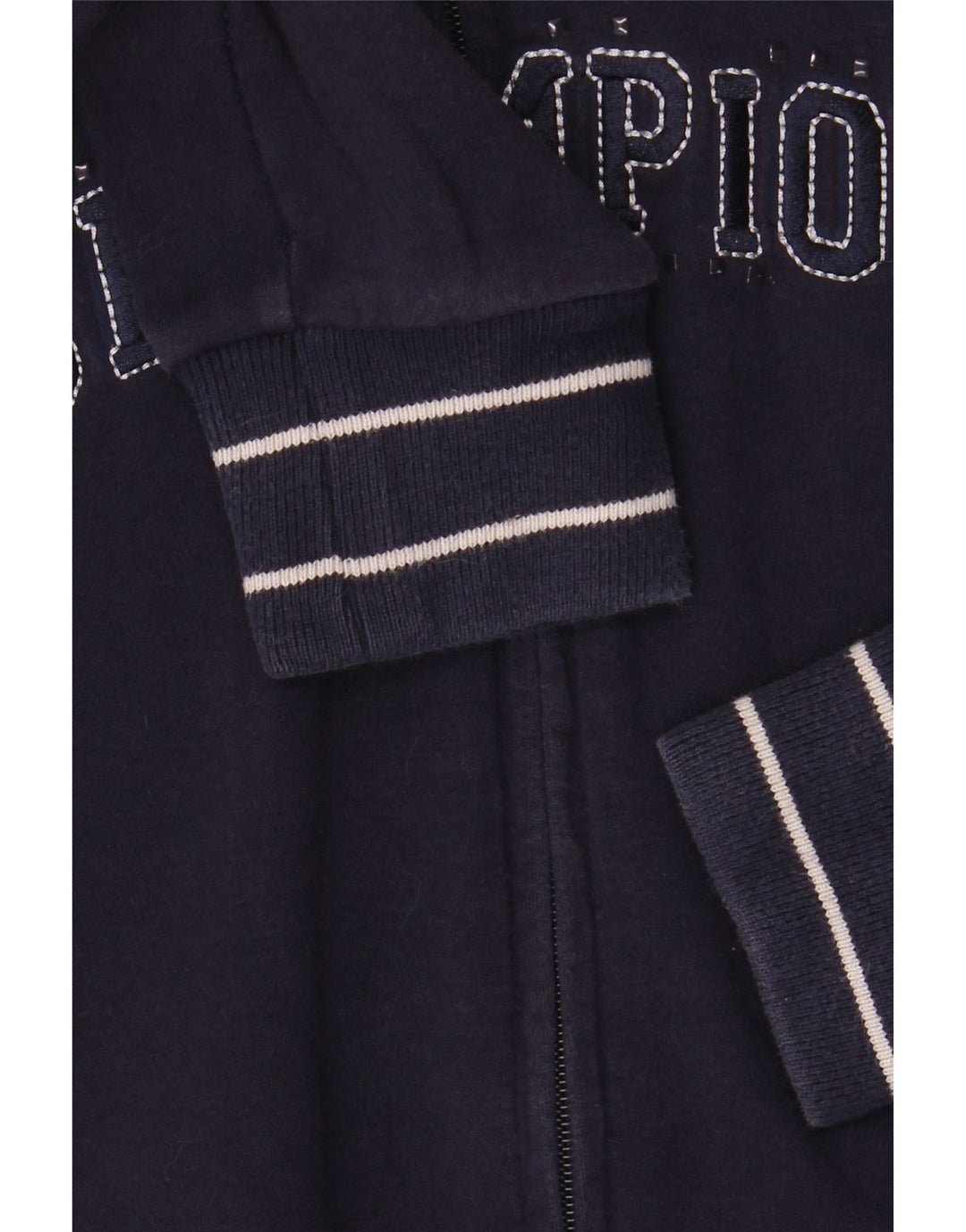 Женский свитер с капюшоном и молнией с графическим рисунком CHAMPION, Великобритания 16, большой размер, темно-синий, хлопок