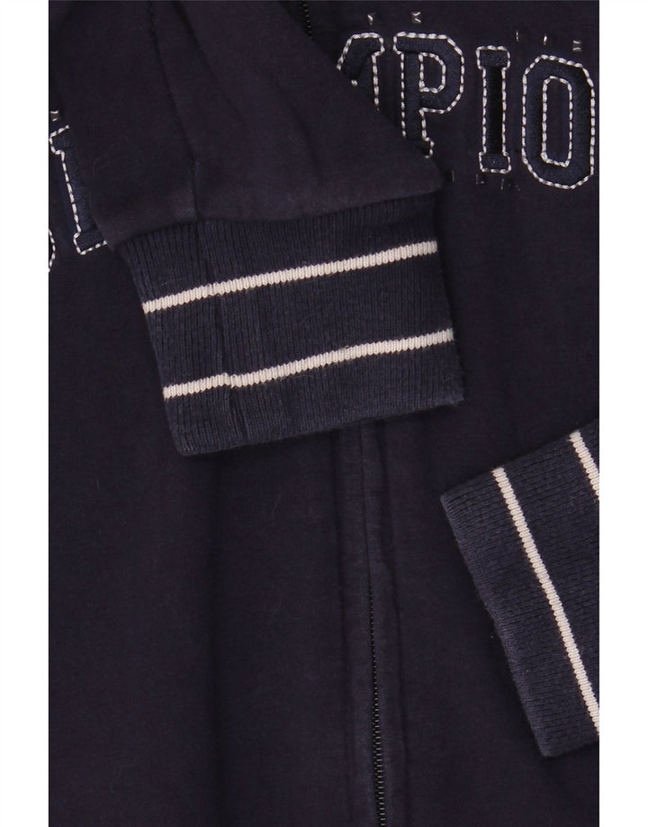 Женский свитер с капюшоном и молнией с графическим рисунком CHAMPION, Великобритания 16, большой размер, темно-синий, хлопок