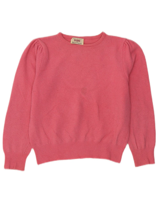 Женский укороченный джемпер с вырезом лодочкой Sisley UK 6 XS, розовый, шерсть