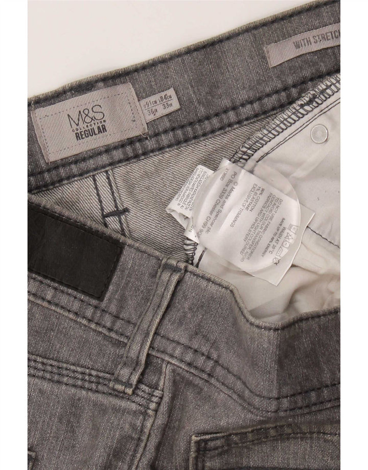 Женские прямые джинсы Marks & Spencer W36 L33 серого цвета, хлопок