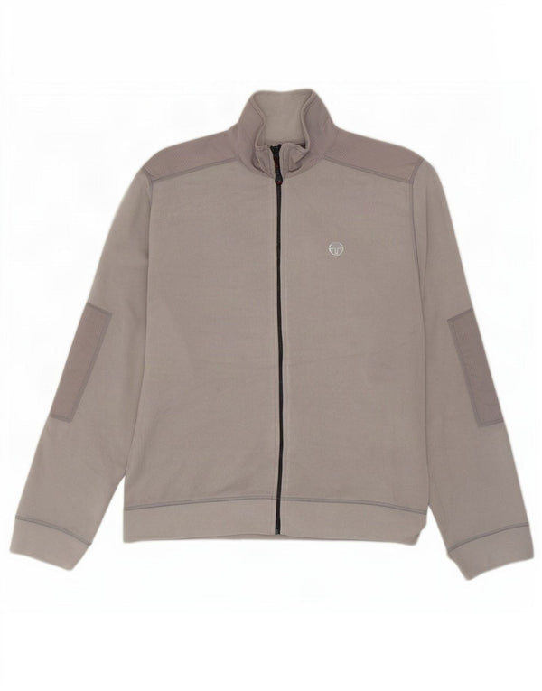 Мужская флисовая куртка Sergio Tacchini UK 42 XL серая в тонкую полоску