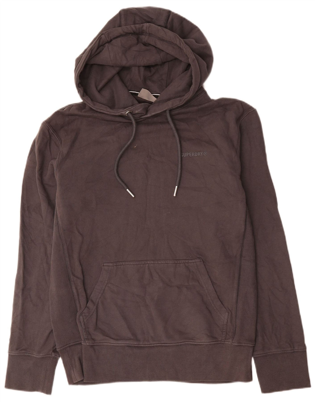 Мужской джемпер с капюшоном Superdry, маленький серый, хлопок