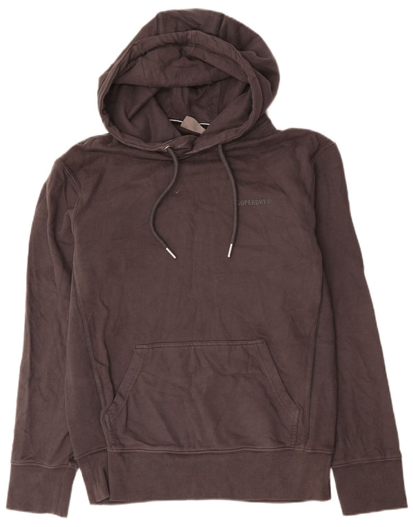 Мужской джемпер с капюшоном Superdry, маленький серый, хлопок