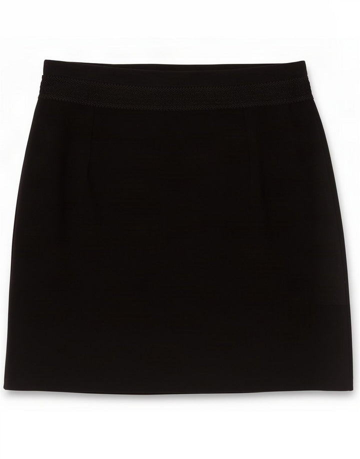 Винтажная женская мини-юбка UK 14 Medium W28, черный полиэстер