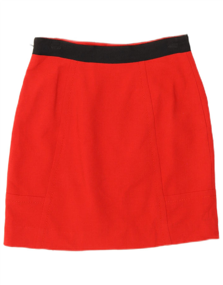 Женская мини-юбка Coast UK 8, маленькая W26, красный полиэстер с цветными блоками