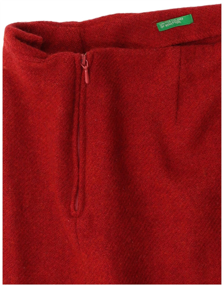 Женская мини-юбка BENETTON W26, маленькая, бордовая