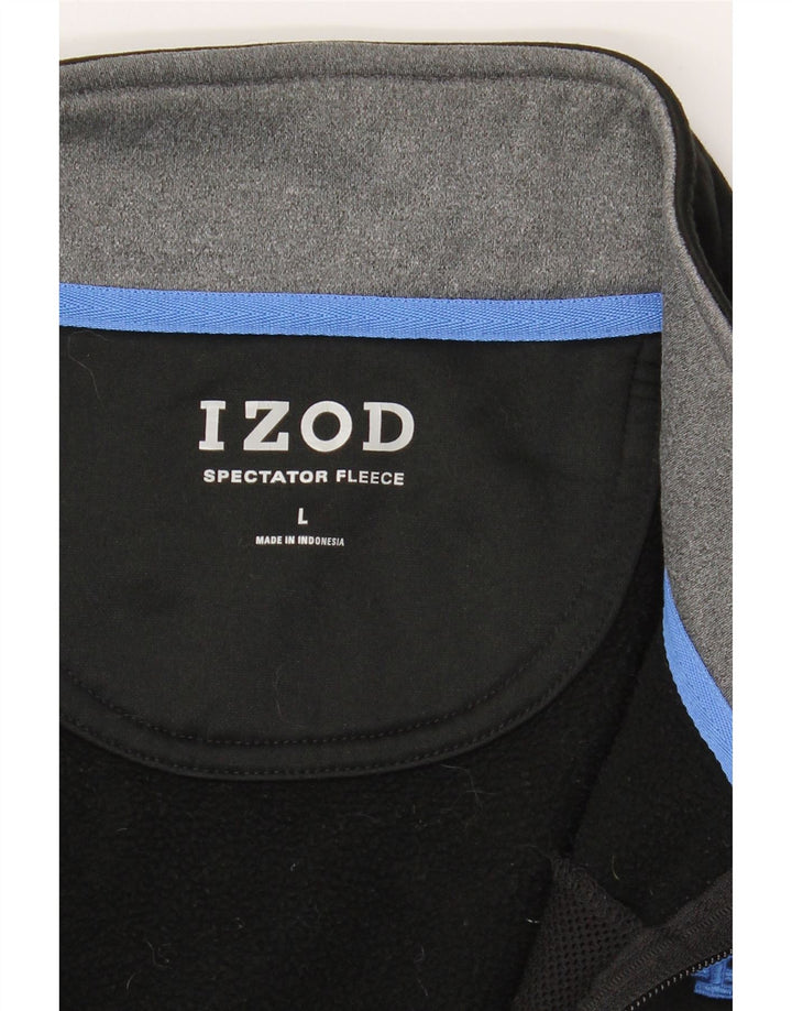 IZOD Mens Sleeveless Tracksuit Top Jacket Large Black Polyester Vintage Izod and Second-Hand Izod from Messina Hembry 