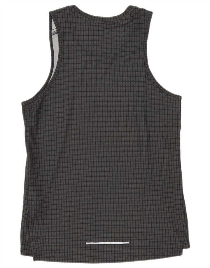 Мужской жилет Nike Dri Fit, маленький серый полиэстер в клетку