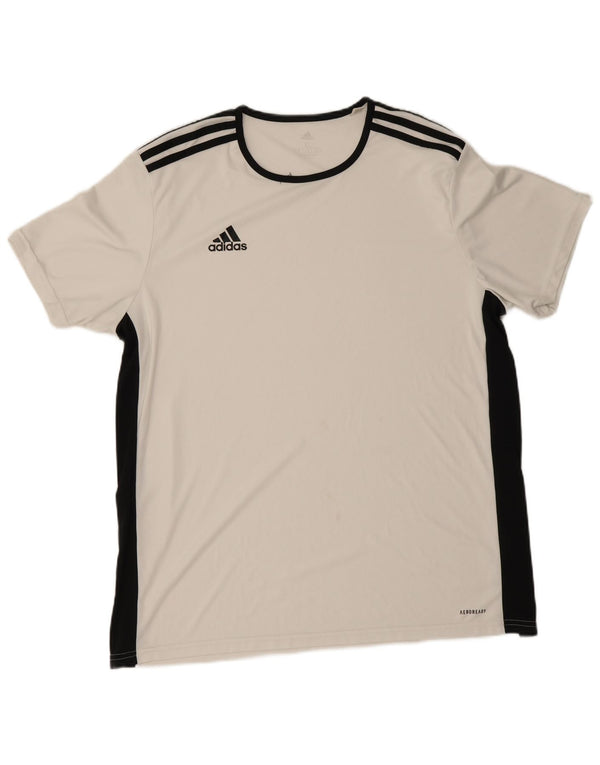 Adidas Мужская футболка Aeroready Top XL Белый полиэстер с цветными блоками