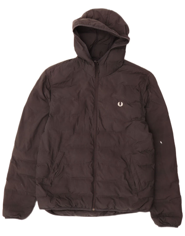 Мужская утепленная куртка Fred Perry с капюшоном UK 40, большая черная полиэстер