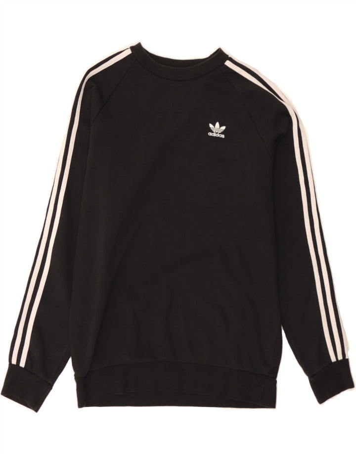 ADIDAS Mens Sweatshirt Jumper Small Black Cotton Vintage Adidas and Second-Hand Adidas from Messina Hembry 