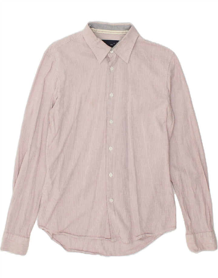 ARMANI JEANS Mens Shirt Small Pink Pinstripe Cotton Vintage Armani Jeans and Second-Hand Armani Jeans from Messina Hembry 
