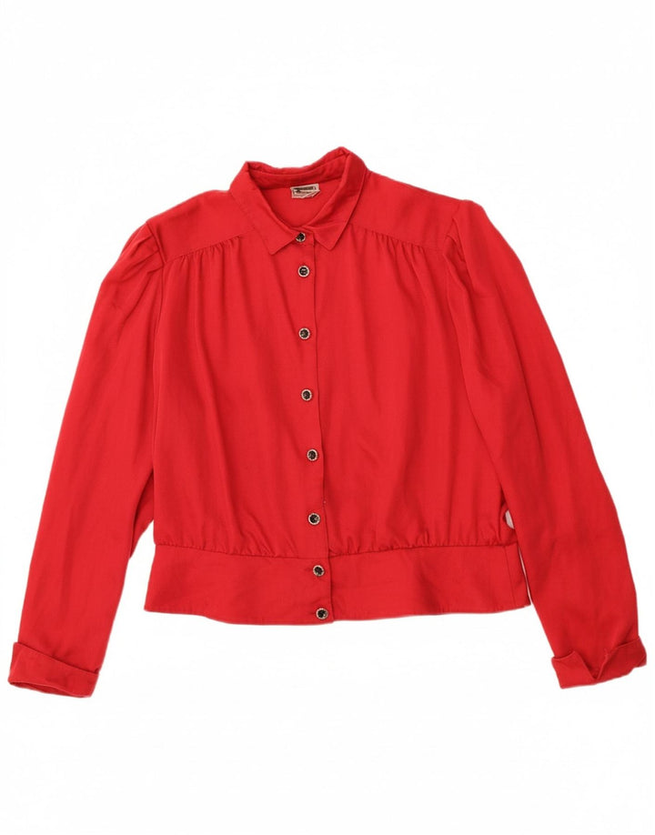 FRANKENWALDER Womens Shirt Blouse EU 42 Large Red Cotton