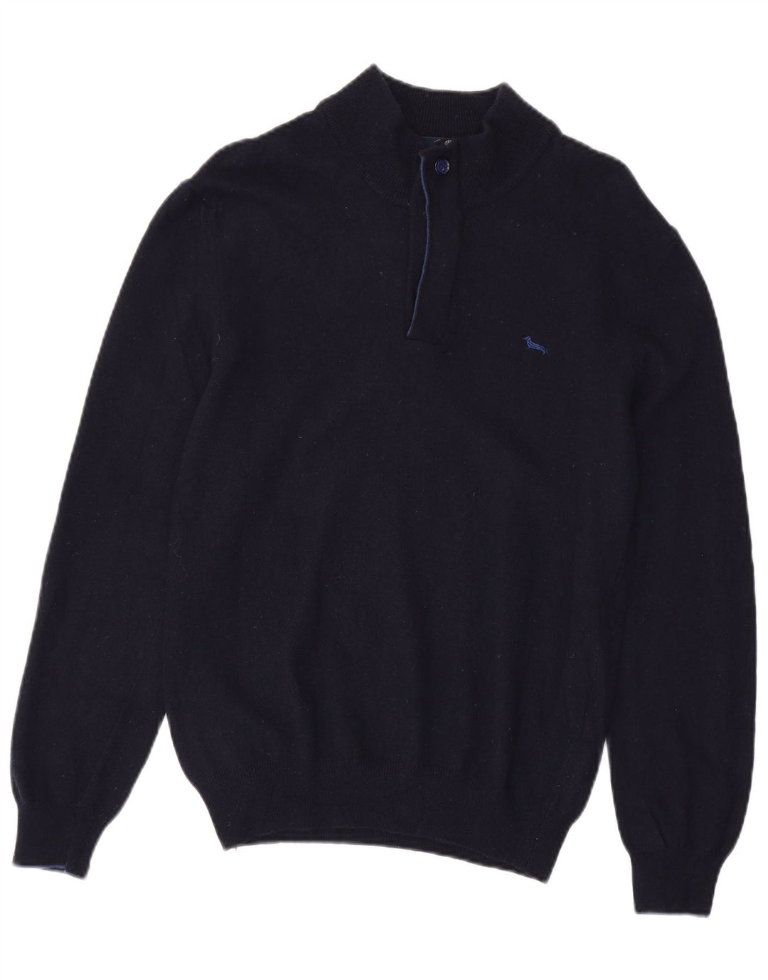 Женский джемпер с воротником на молнии Harmont & Blaine UK 12, средний темно-синий, шерсть