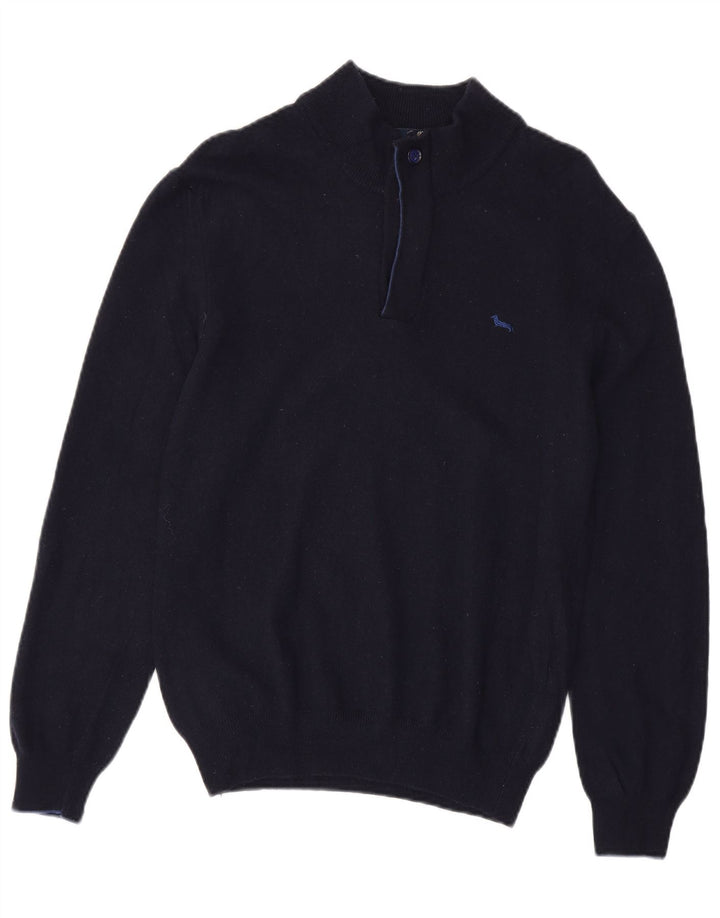 Женский джемпер с воротником на молнии Harmont & Blaine UK 12, средний темно-синий, шерсть
