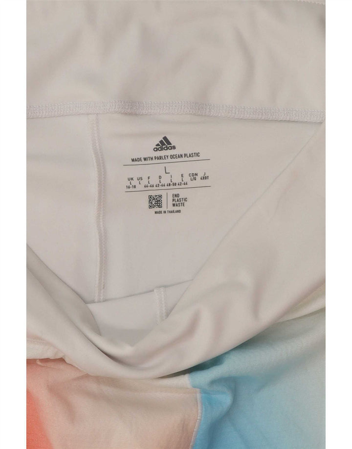 Женские шорты Adidas Aeroready UK 16/18, большой белый полиэстер с цветными блоками